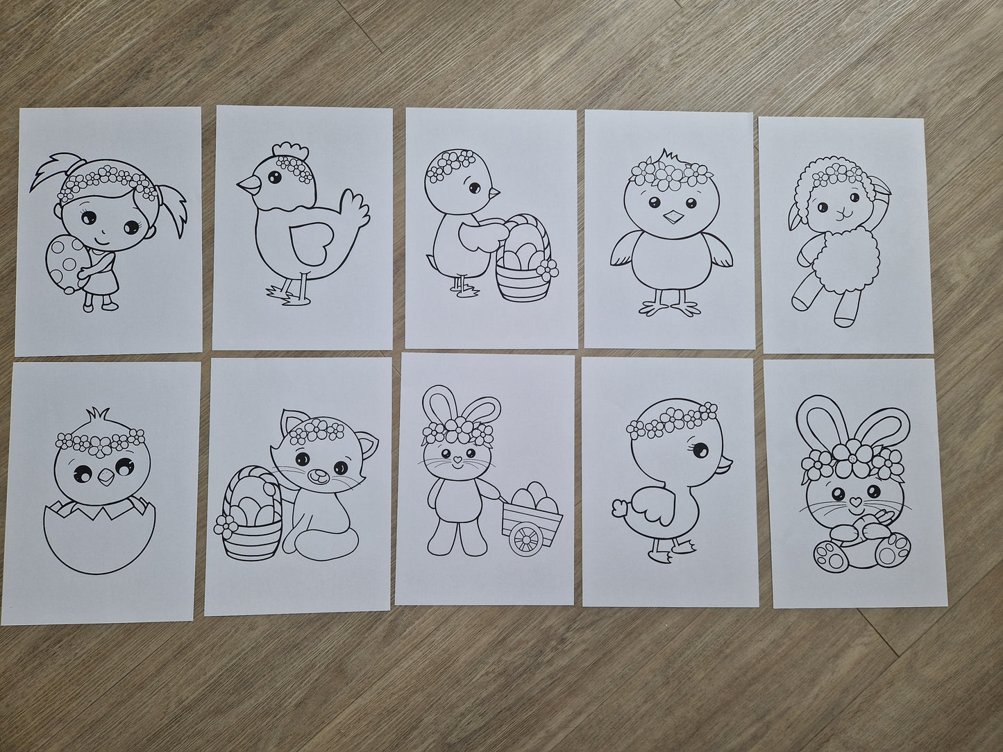 10 Easter Coloring templates