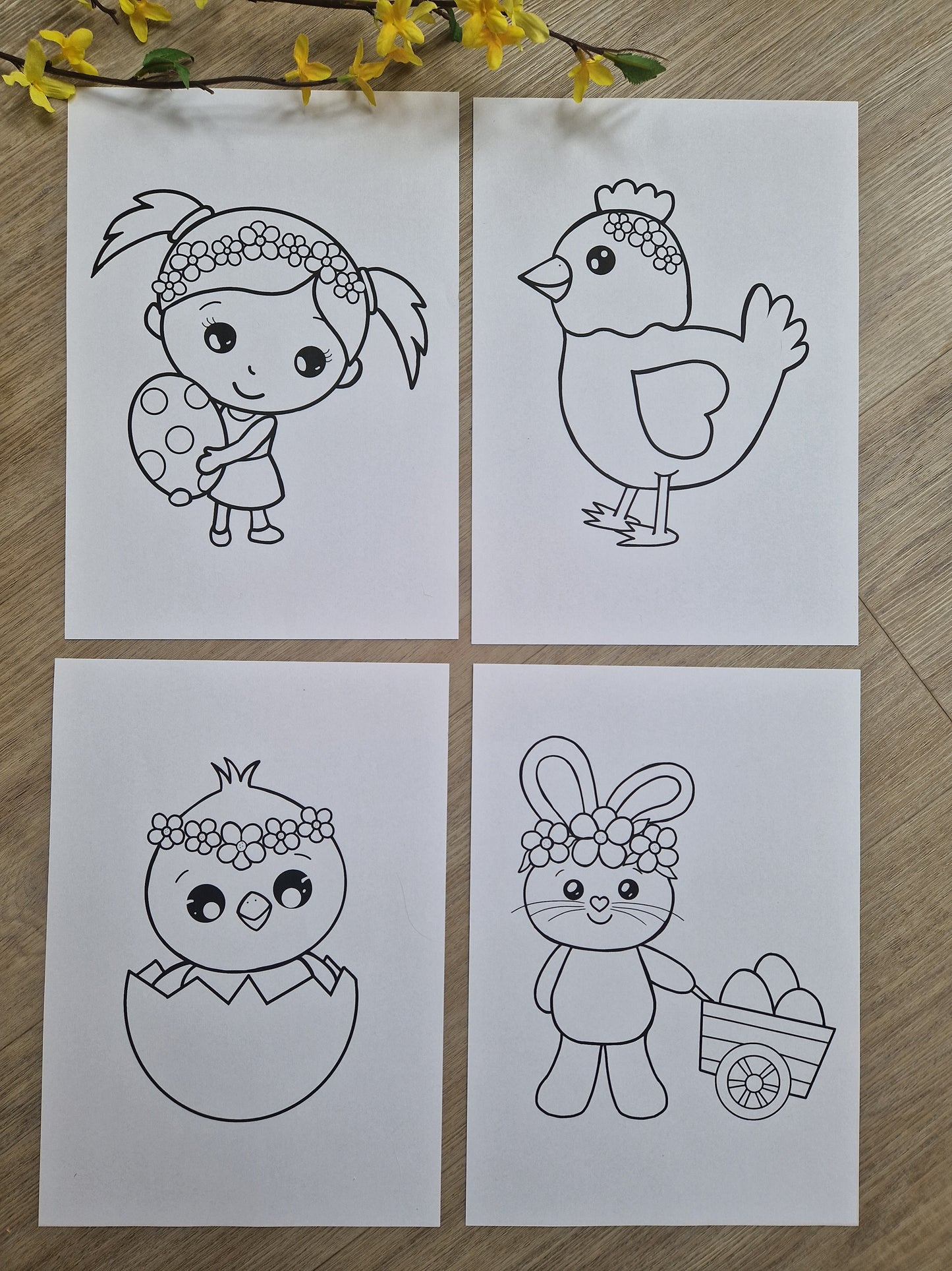 10 Easter Coloring templates
