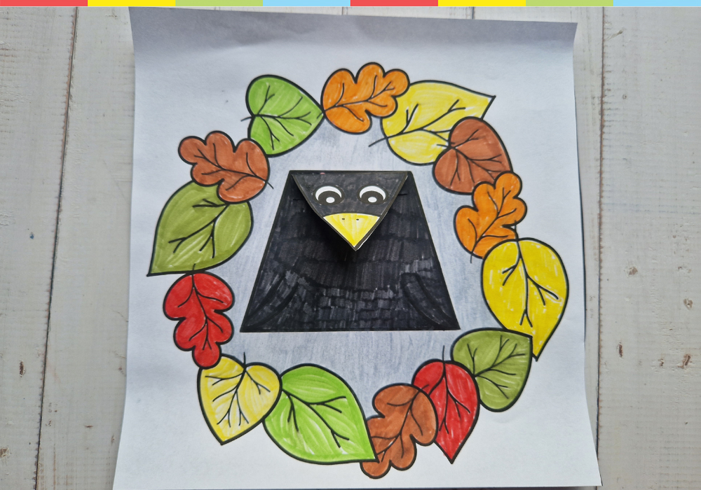 Raven and leaves