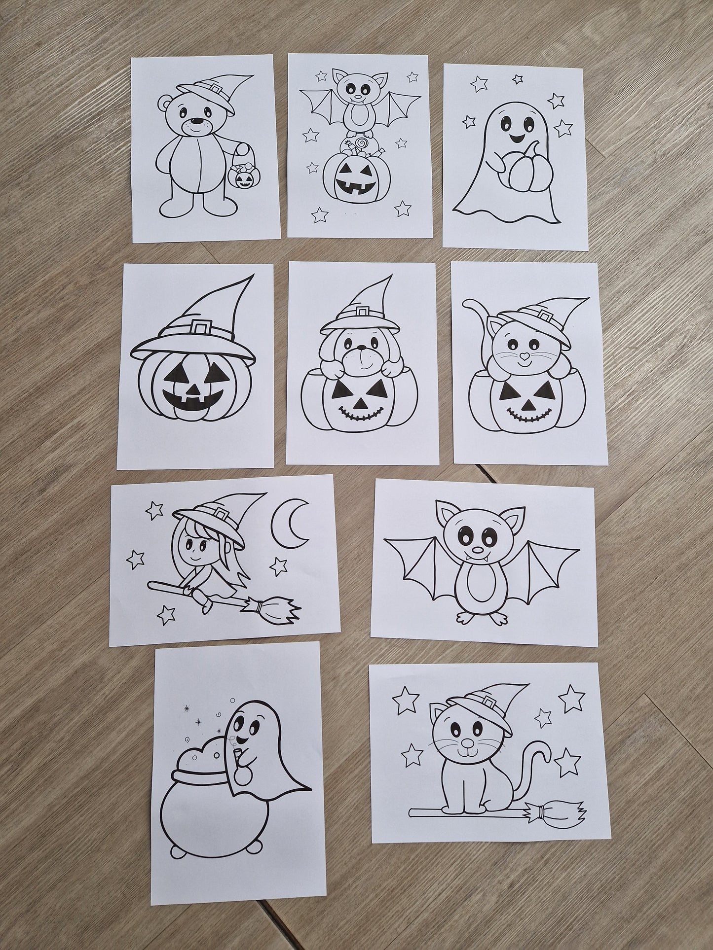 10x Halloween Coloring Templates