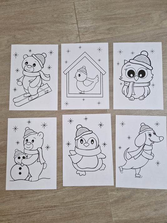 10x Winter Coloring Templates