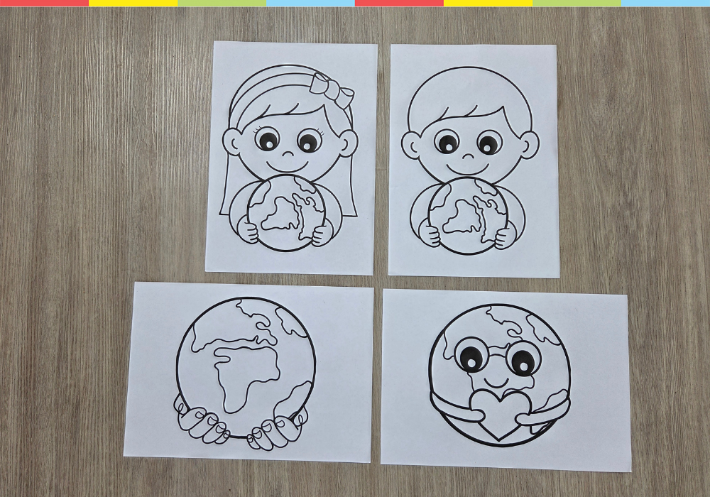 Earth day, coloring templates