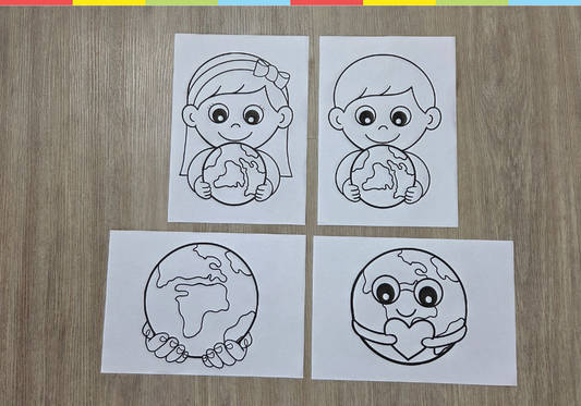 Earth day, coloring templates