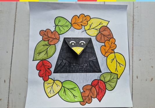 Raven and leaves
