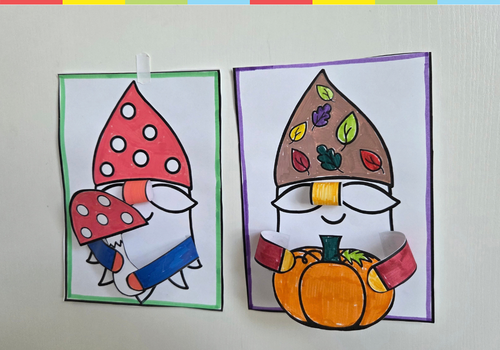Gnome with mushroom and pumpkin