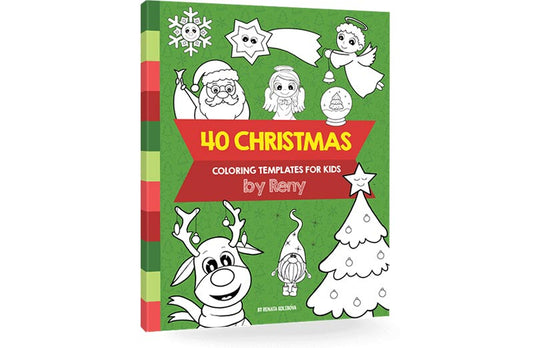 eBook 40 Christmas Coloring Templates + Advent Calendar Bonus 🎄 (Free in Membership)