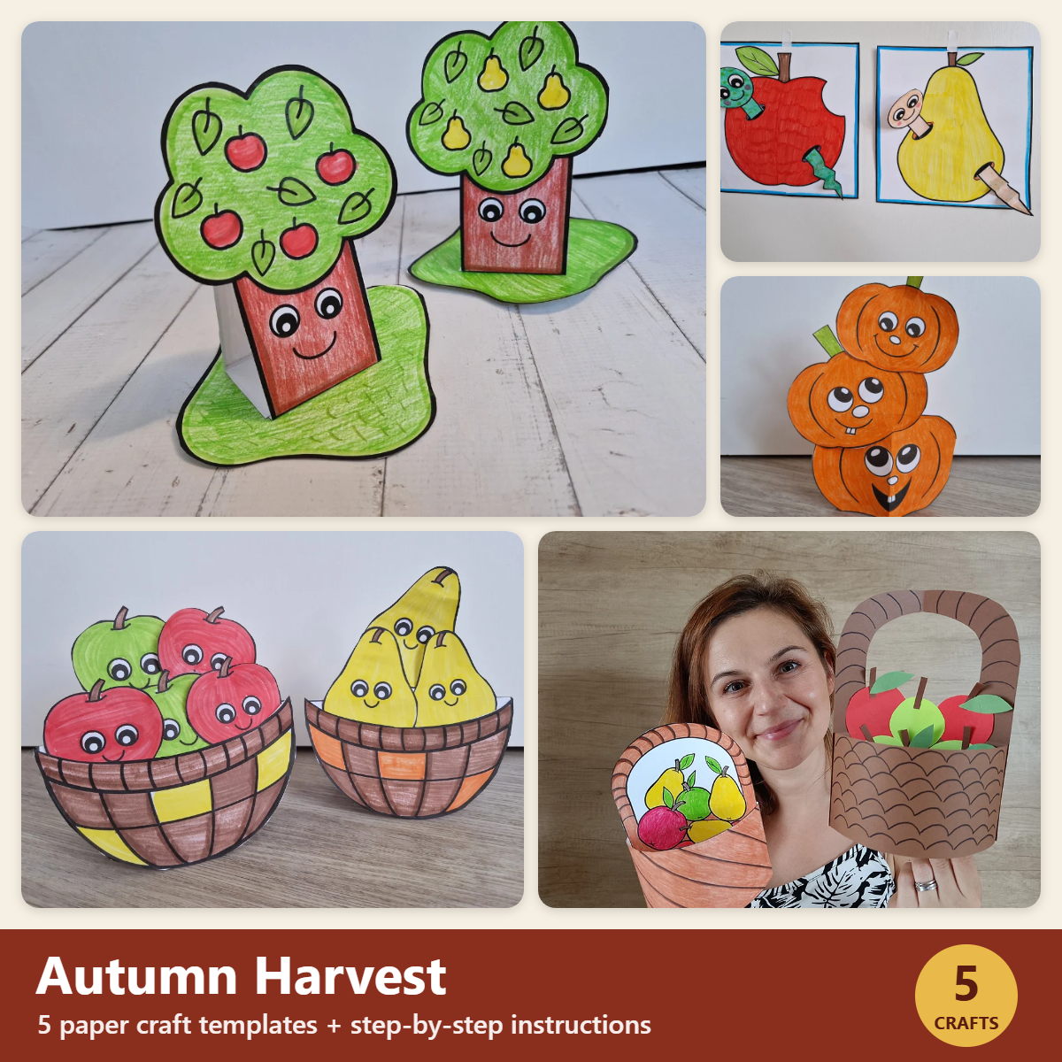 Autumn Harvest Bundle – 5 paper crafts
