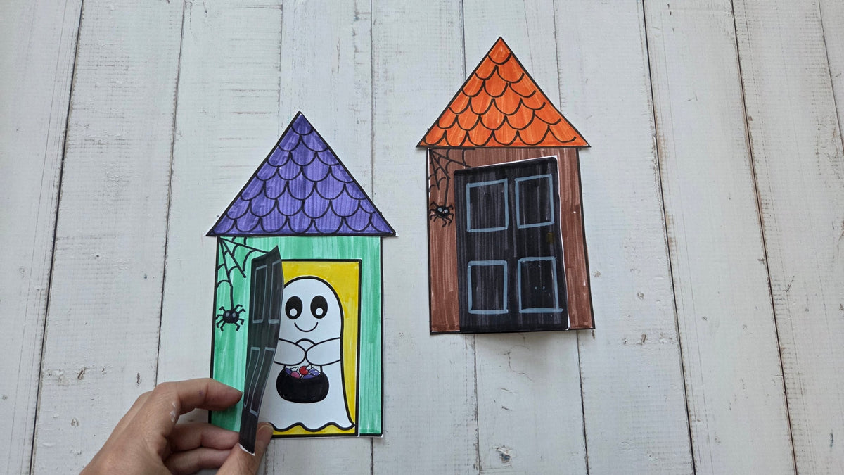 Ghost in the Door – finished Halloween paper craft